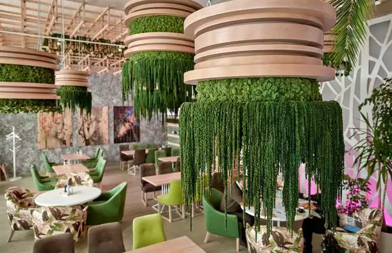 Растения в дизайне ресторана